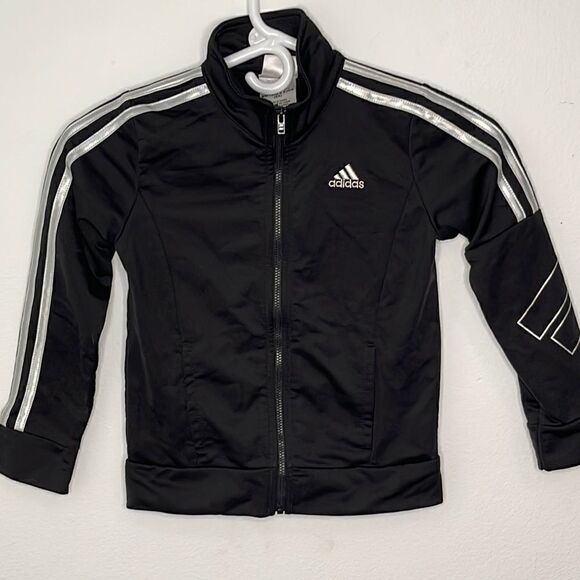 Adidas zip up jacket.  Size 6X.  Holographic stripes. - Picture 1 of 6